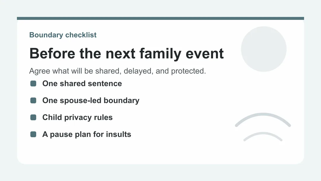 Boundary checklist for meeting new in-laws after remarriage