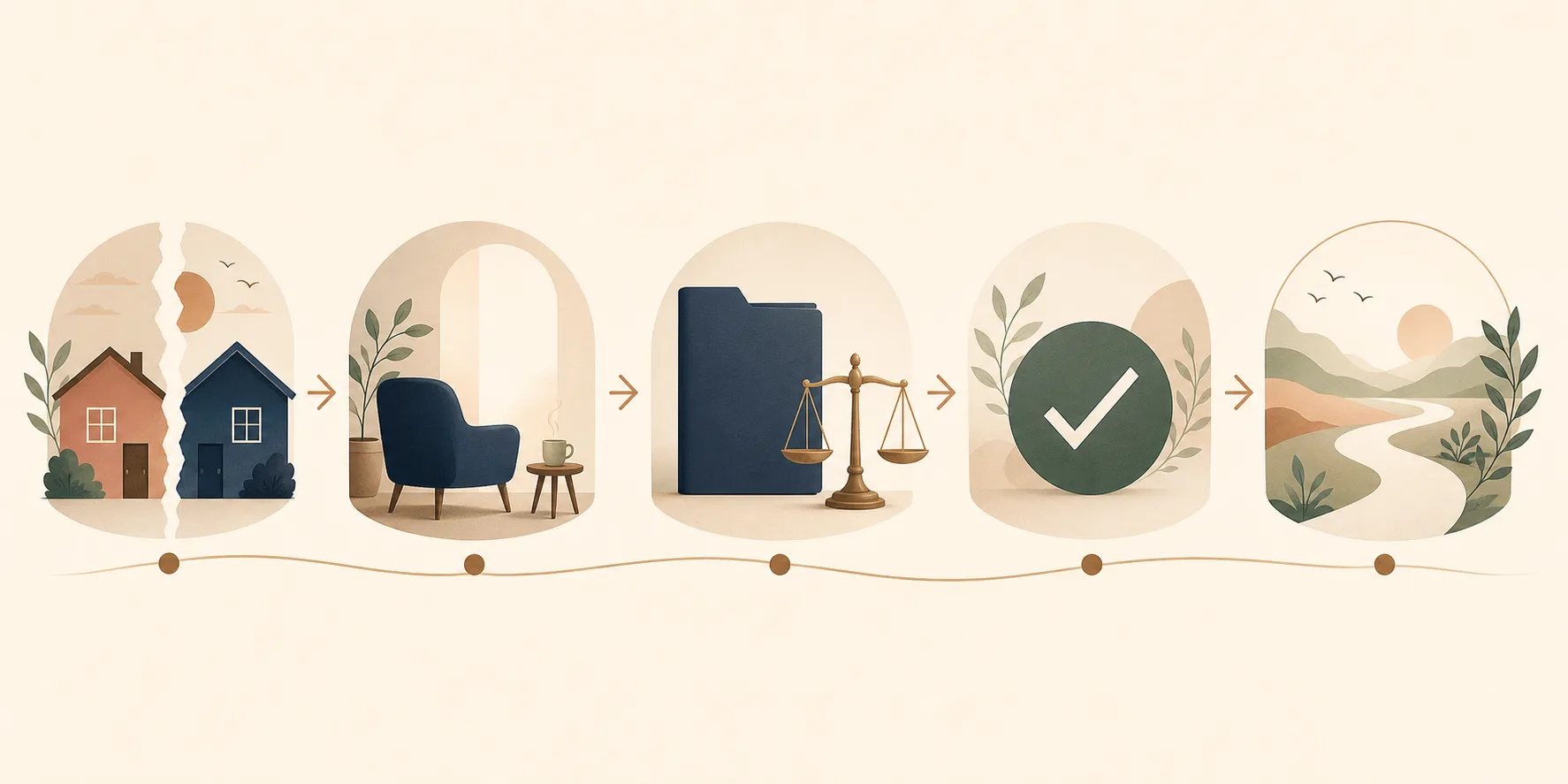 A five-stage path from separation through private reflection and legal clarity before making remarriage plans