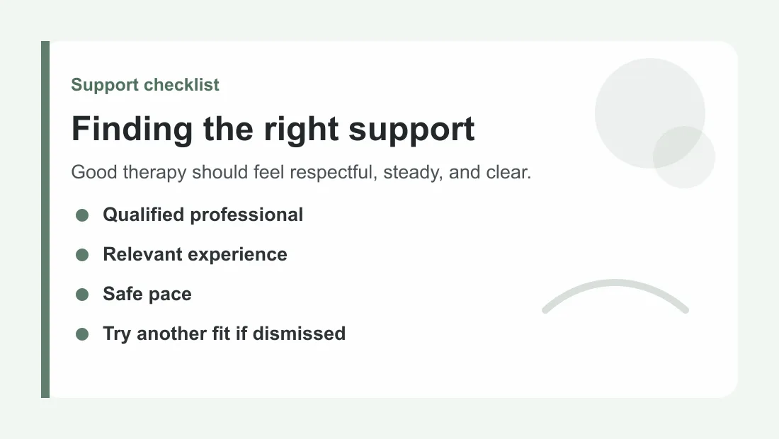 Checklist for finding therapy support after divorce